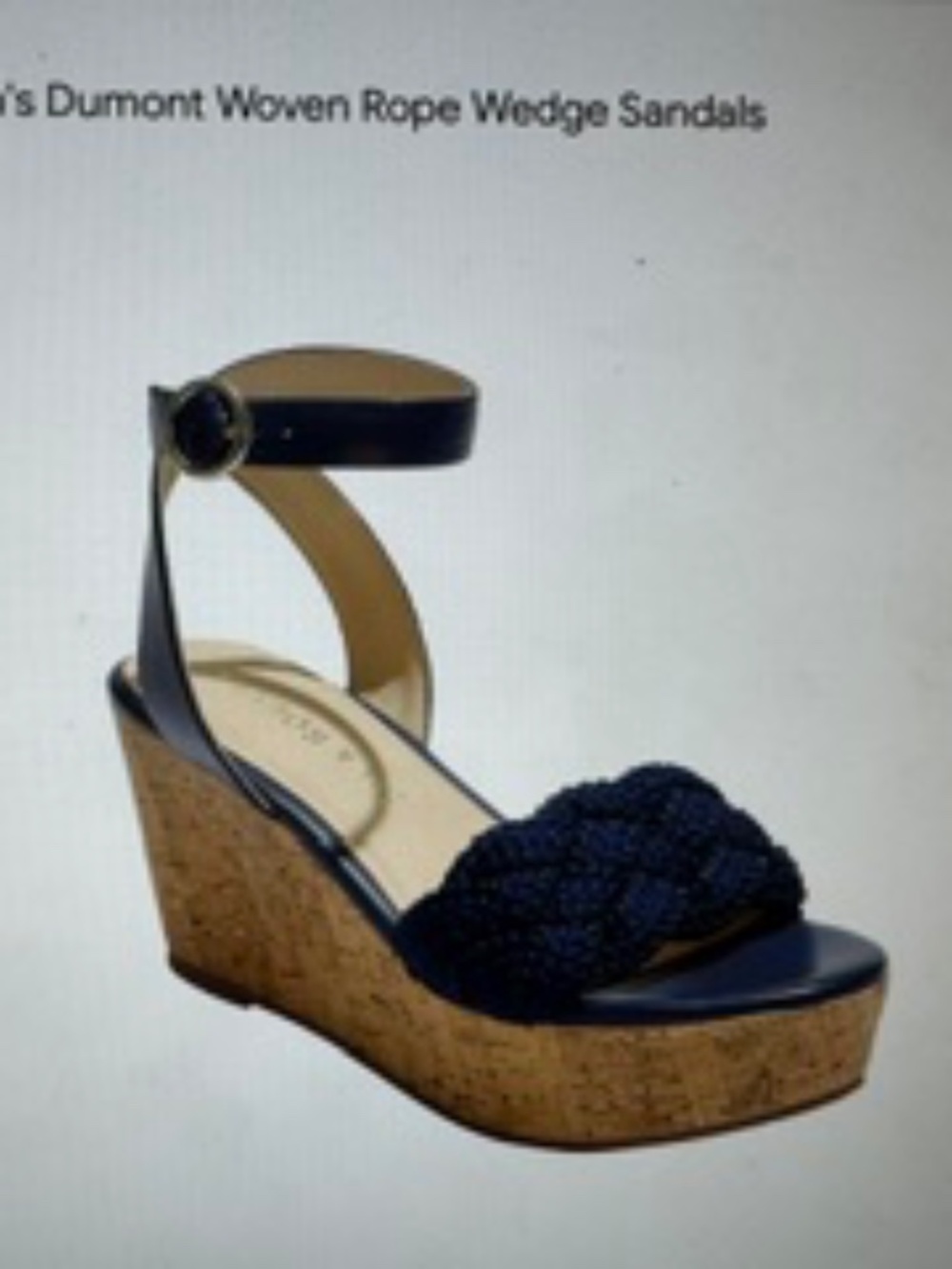 Worn ONCE! Like-New $168 Jack Rogers Woven Dumont Sandals, Navy, 8.5, SO CUTE!